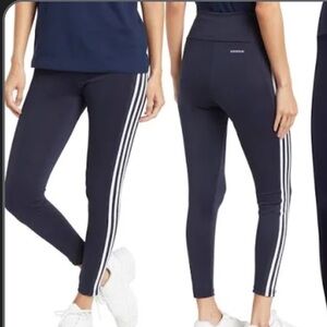 Adidas Navy and White Climalite Crop leggings